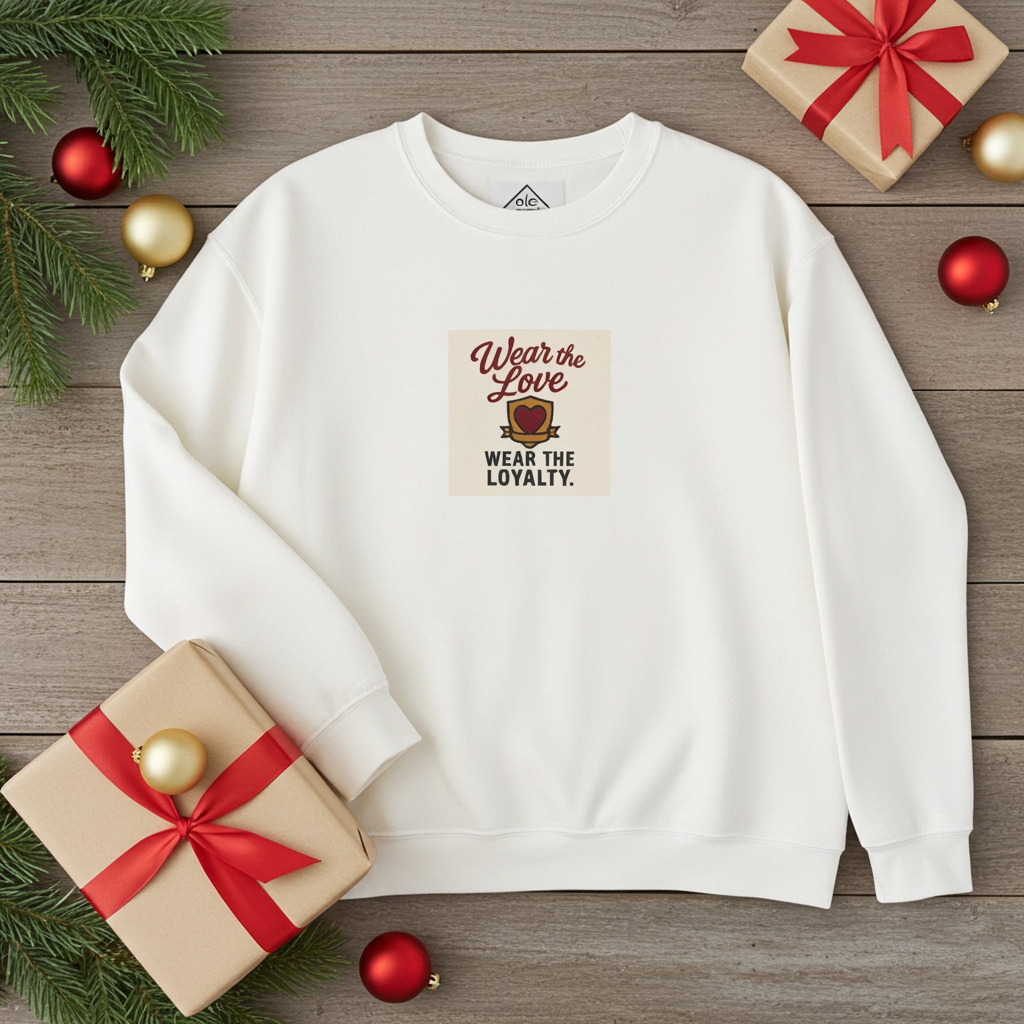 Crewneck Sweatshirt "Wear the Love — Wear the Loyalty" Retro Graphic