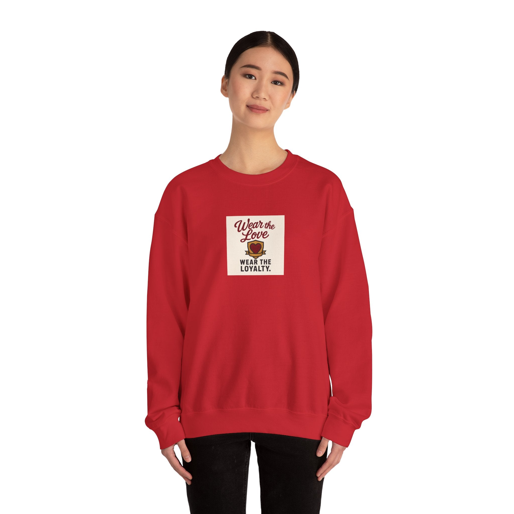 Crewneck Sweatshirt "Wear the Love — Wear the Loyalty" Retro Graphic