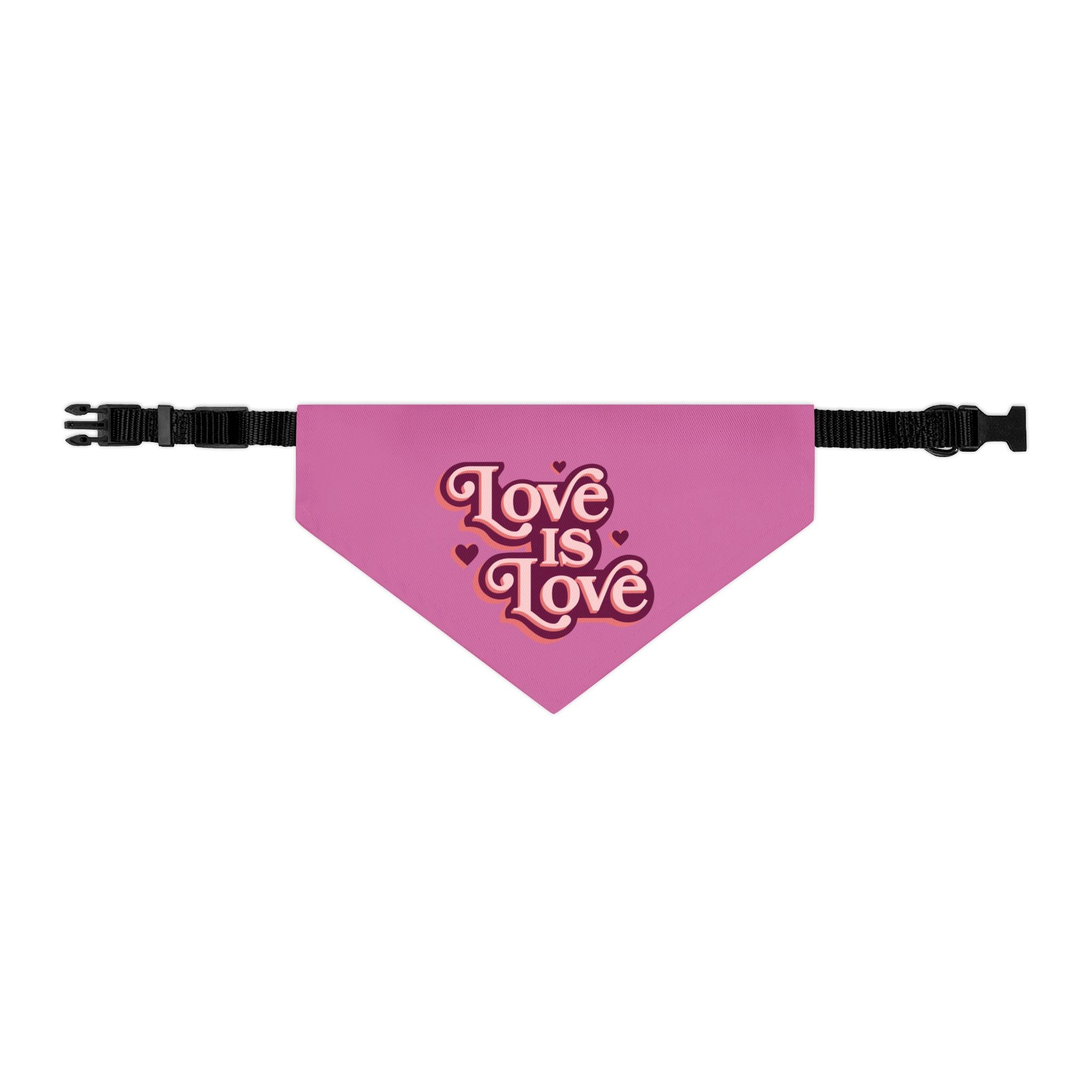 Love Is Love Pet Bandana Collar — Pride Pink Dog & Cat Accessory