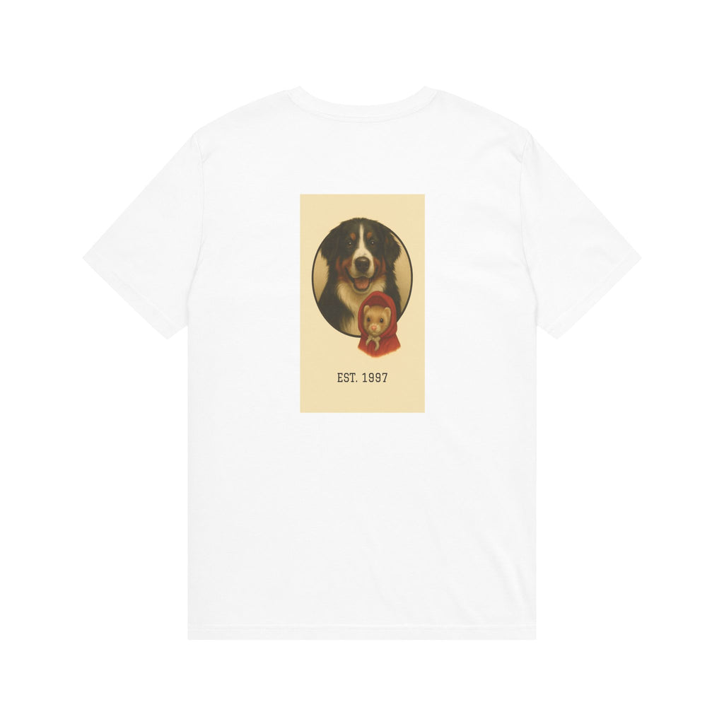 Dog Lover T‑Shirt – "Born to Love Animals" with Vintage Dog Portrait (EST. 1987)