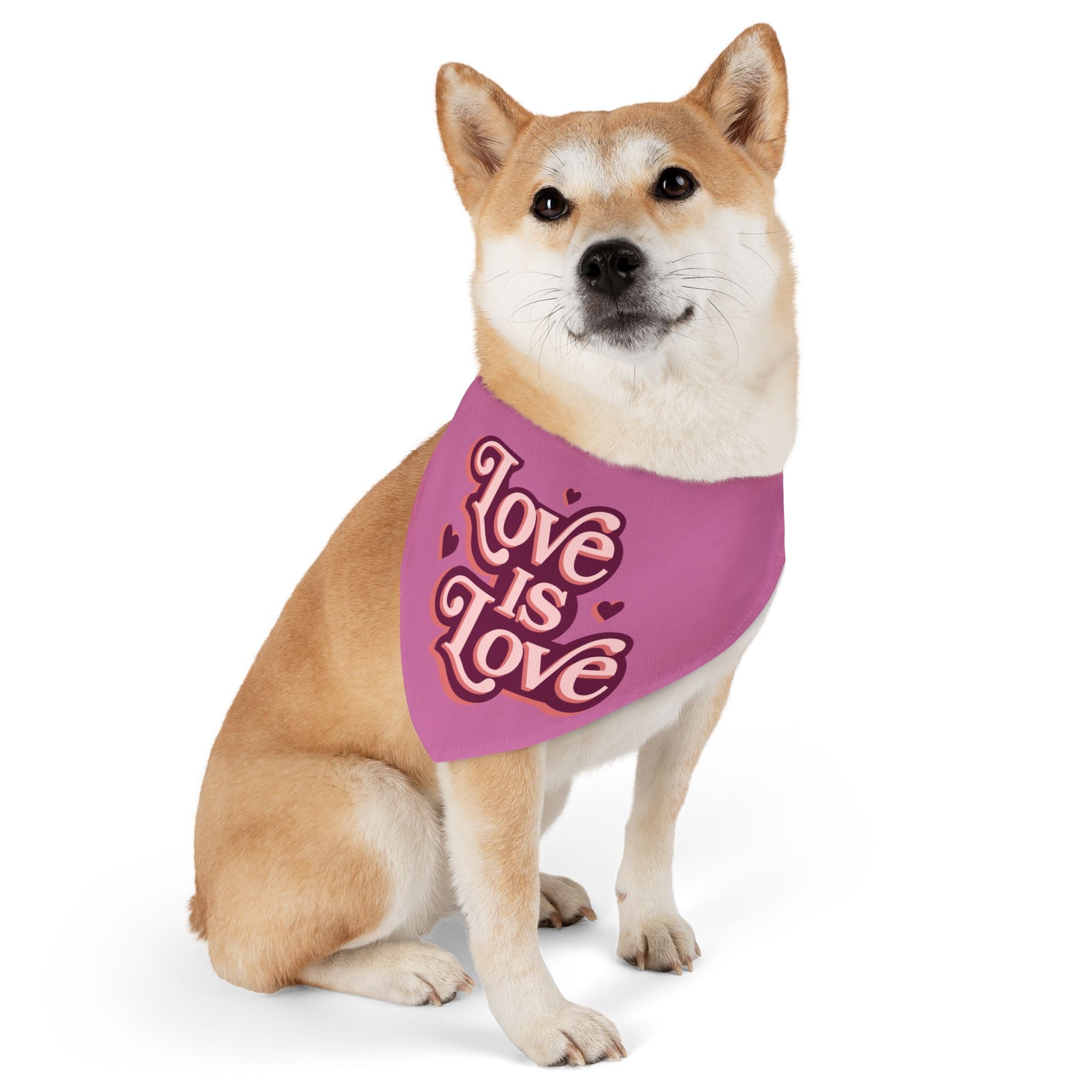 Love Is Love Pet Bandana Collar — Pride Pink Dog & Cat Accessory