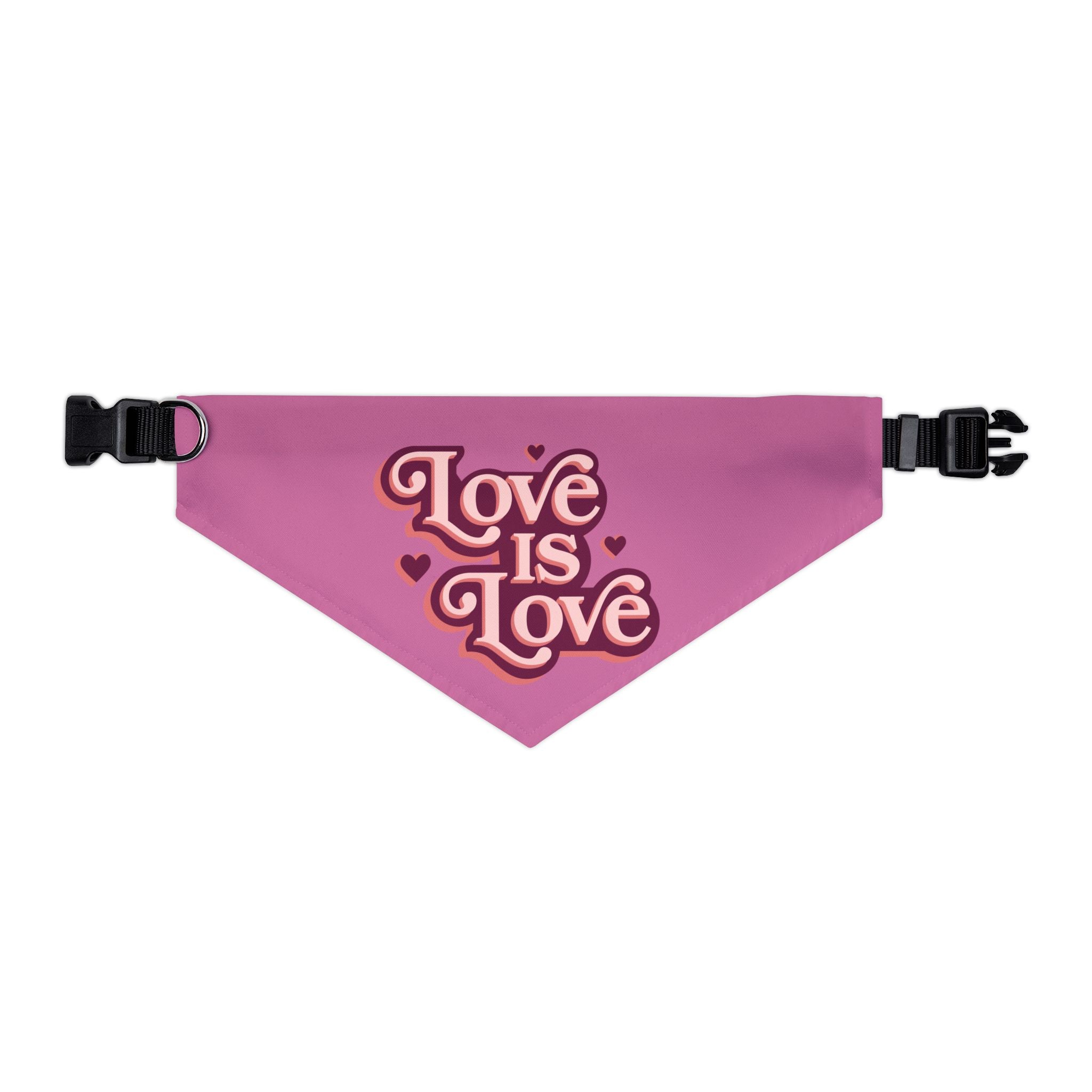 Love Is Love Pet Bandana Collar — Pride Pink Dog & Cat Accessory