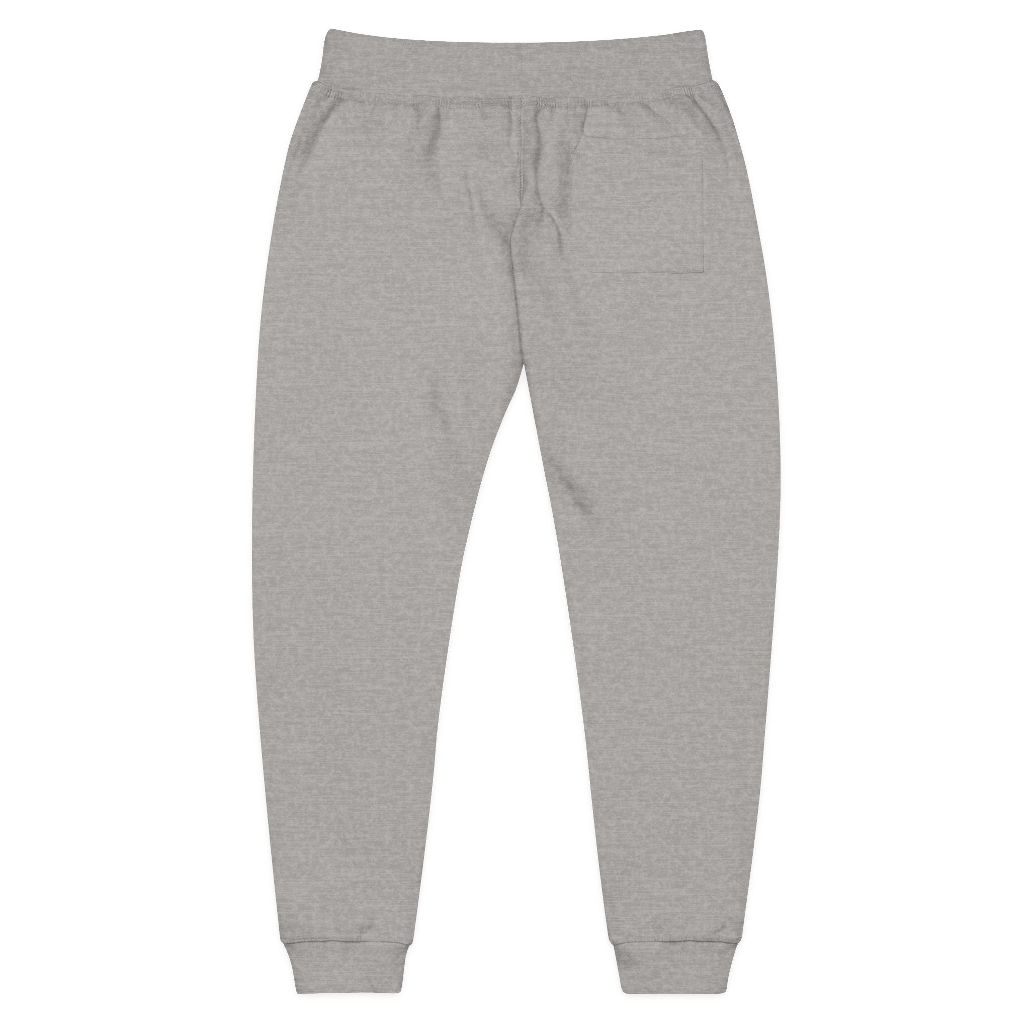 Minimal Script Embroidery Sweatpants | White Fleece Joggers