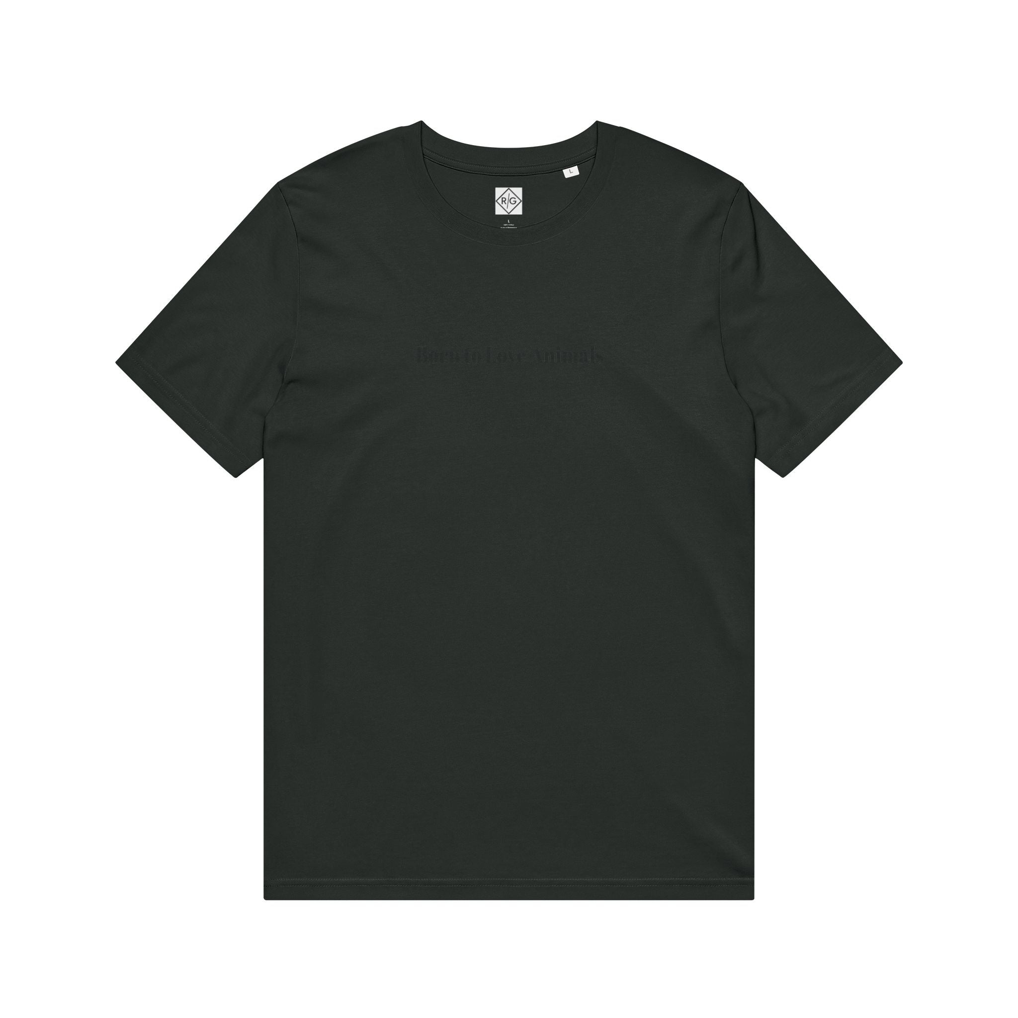 Dog Lover T‑Shirt – "Born to Love Animals" with Vintage Dog Portrait (EST. 1987)