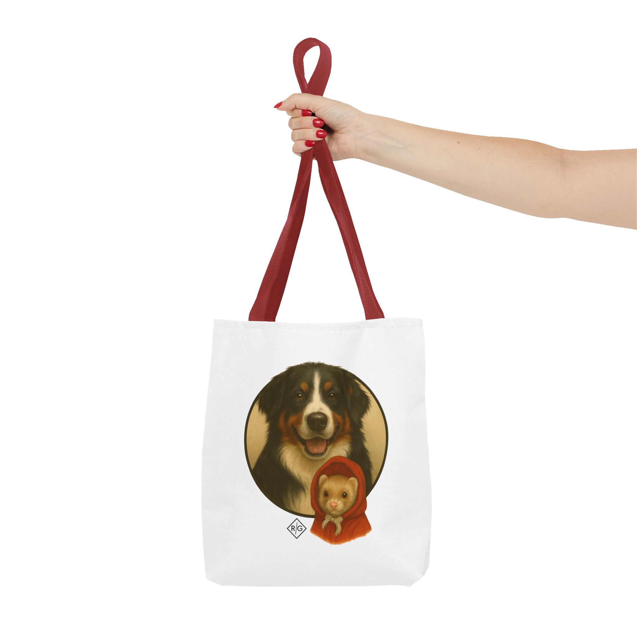 Bernese Mountain Dog & Teddy Bear Tote Bag — Cute Pet Portrait Canvas Tote